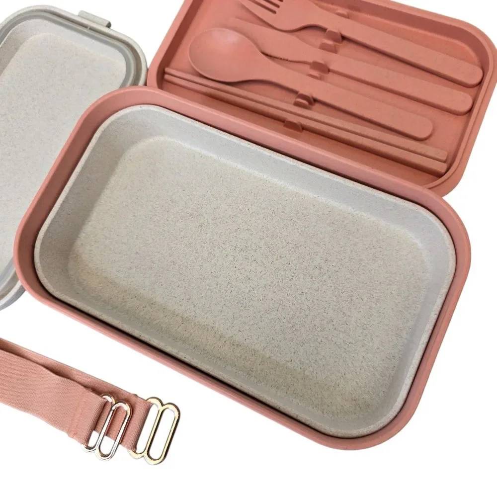 Our Place Layered Bento Box Lunchbox Set Pink and Cream